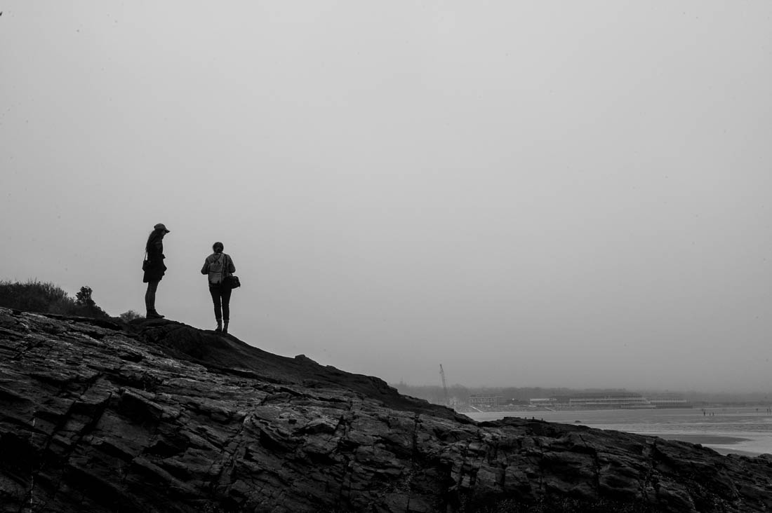 Silhouettes on the rocks of Perkins Cove
