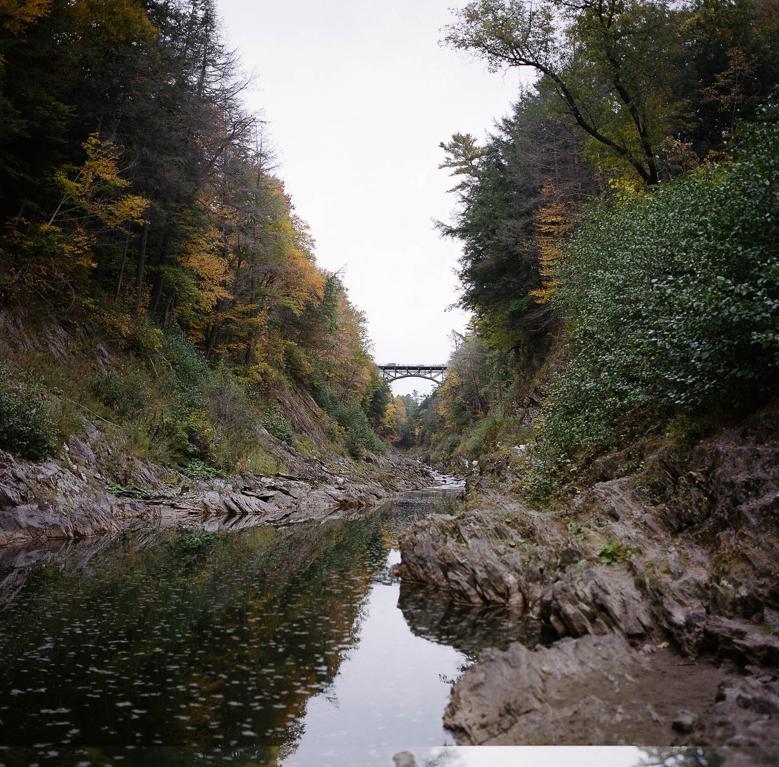 The bridge from the water's edge at Quechee Gorge