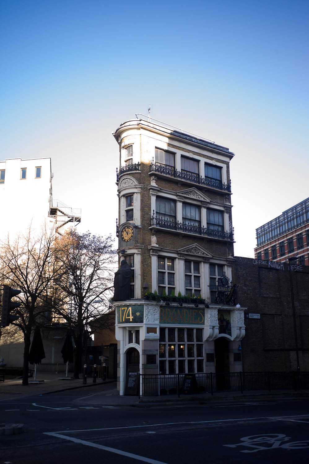 A narrow pub building near Blackfriars Station in London