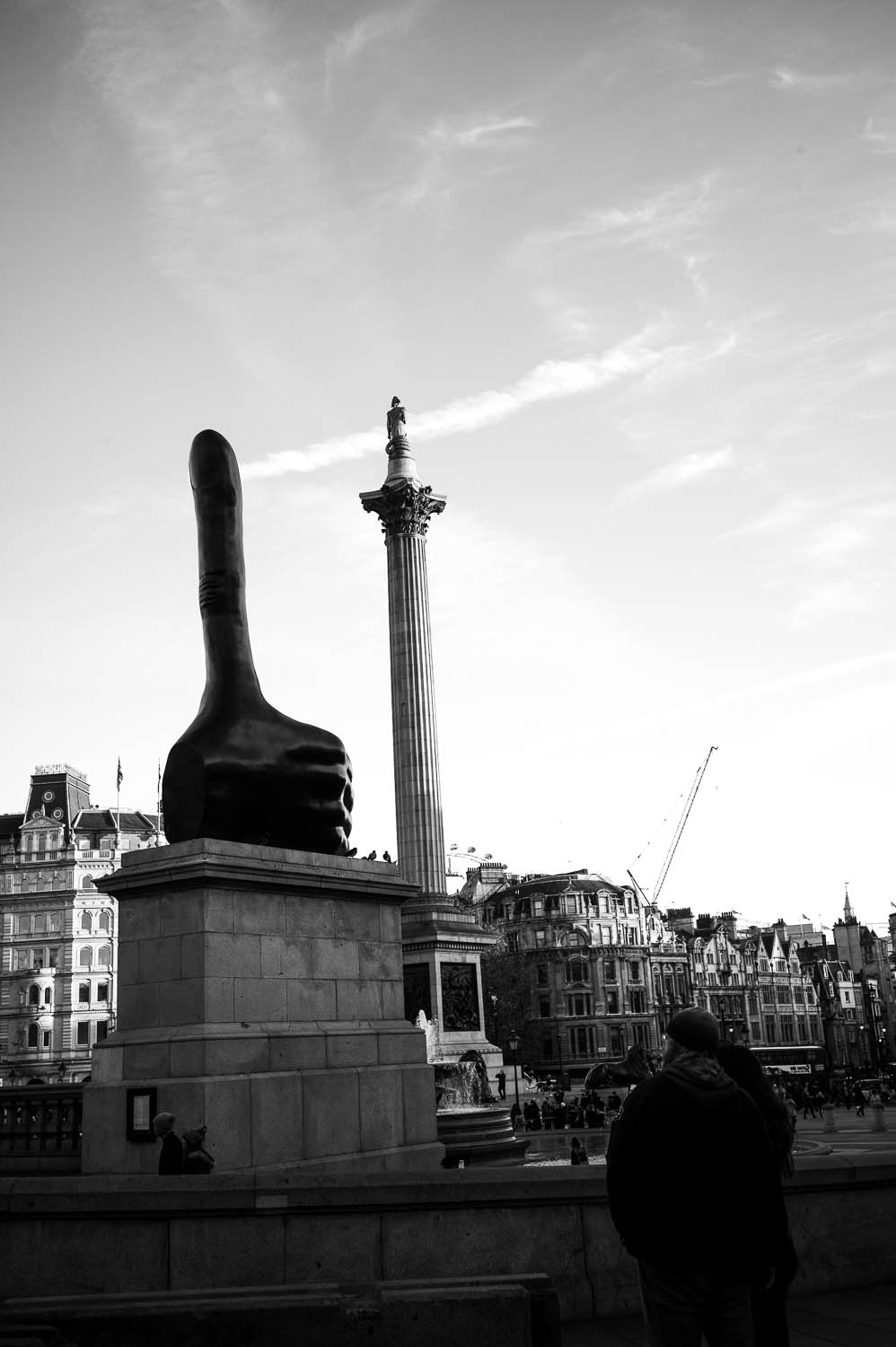 A thumbs up statue outside a museum in London
