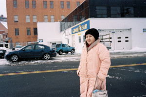 Color Street Photography of a woman in Binghamton, NY in January