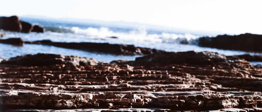 Rocks on a beach in San Pedro, CA, photographed with a Hasselblad 500c and Kodak Ektar