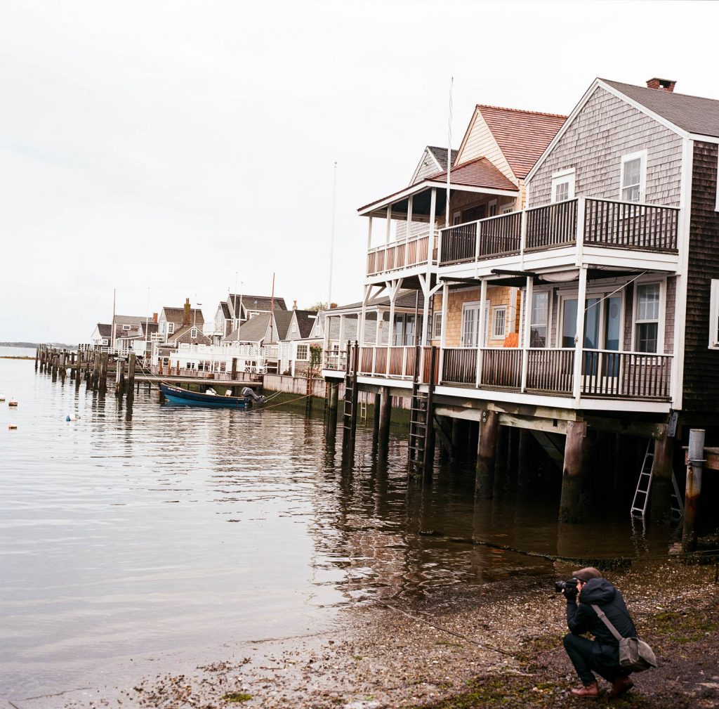 Tyler shooting a Bronica ETRSi on the coast of Nantucket for NEWLK