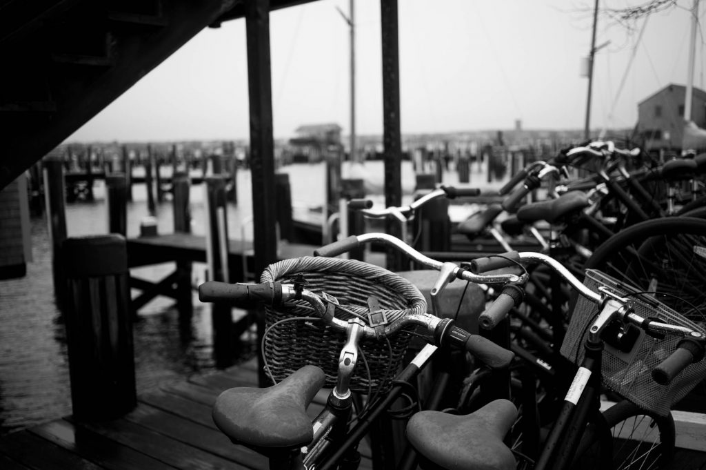 A row of bikes in Nantucket
