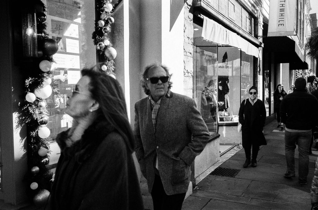 A gentleman in a winter jacket in Charleston, South Carolina