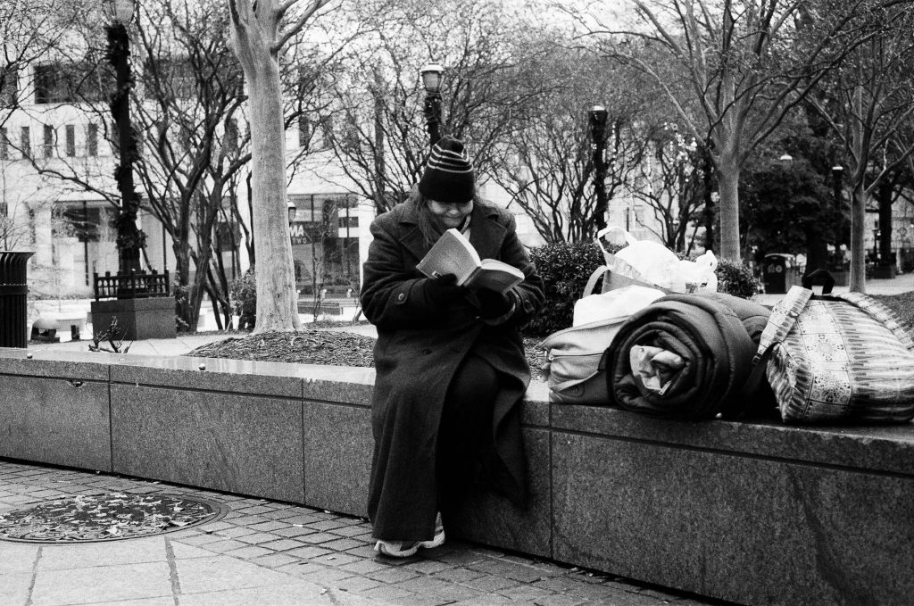 A woman reading in Atlanta, Georgia